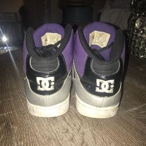 black and purple dc shoes